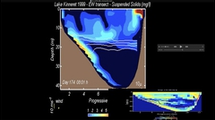 So putting it all together here is a beautiful simulation of the way the mass flux path sets up in a stratified lake produced by Dr Clelia Marti. The turbulence combines with the mean motions to generate a connected field